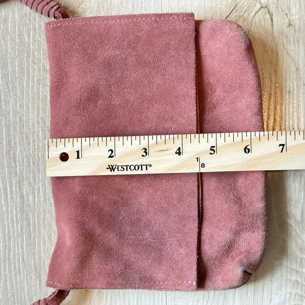 Urban Outfitters Suede Crossbody Bag Foldover Boho Y2K Dusty Rose Small Festival